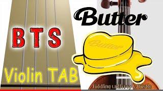 BTS (방탄소년단) - Butter - Violin - Play Along Tab Tutorial