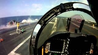 F/A 18 Hornet Cockpit View: Catapult Launch Takeoff - Aircraft Carrier