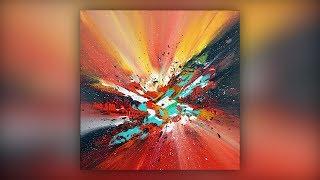 Colorful Abstract Painting / Acrylic Paint / Palette Knife Technique / Demo #025