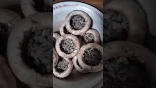 Маринованные Шампиньоны запечённые в духовке. Пеште пісірілген толтырылған саңырауқұлақтар.