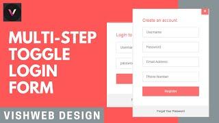 Multi-Step Toggle Login Form Using HTML CSS & Jquery | Vishweb Design