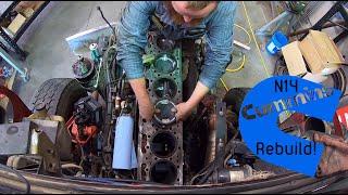 CUMMINS N14 Engine Rebuild Time-Lapse