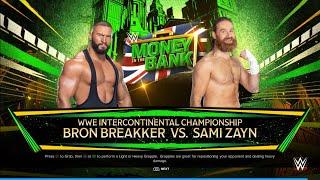 Bron Breakker VS Sami Zayn - WWE INTERCONTINENTAL CHAMPIONSHIP - MITB - WWE 2K24