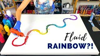 HUGE Rainbow Flow - Acrylic Pouring with Rainbow Colors - Just Paint & Water -Bright Fluid Painting