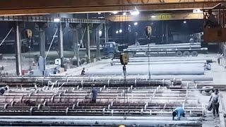 Night activities in the factory (pabrik tiang listrik) #pabrik #tianglistrik #technology