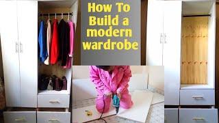 HOW TO BUILD A WARDROBE //Modern Closet Building with drawers.