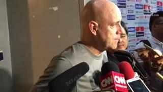Gilas coach Tab Baldwin talks to the media after tune-up vs Turkey