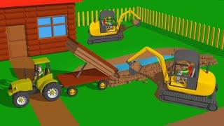 Mini Excavator JCB Show And Cyclop with Front Loader - Deep Hole Repair | Machinery Vehicles & more