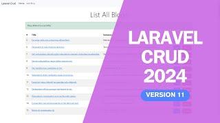 Laravel Tutorial | Laravel CRUD For Beginners | 2024 (New Updates)