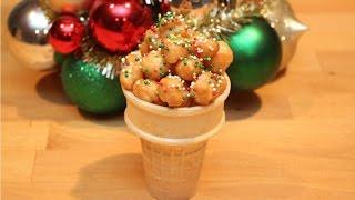 How to make Struffoli Cones for Christmas - Rossella's Cooking with Nonna