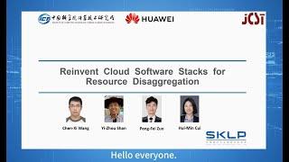 Reinvent Cloud Software Stacks for Resource Disaggregation