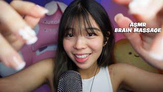 ASMR DEEP BRAIN MASSAGE with mouth sounds and soft whispers!