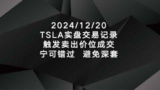 2024/12/20TSLA实盘交易记录触发卖出价位成交宁可错过  避免深套！