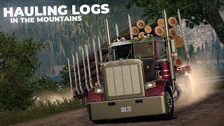 Hauling Logs in the Mountains - Peterbilt 359 Long Hood - Detroit Diesel 71 - ATS 1.49