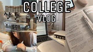 college vlog//grwm//study