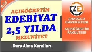 AÖF Açıköğretim Türk Dili ve Edebiyatı 2 5 Yılda Nasıl Biter   Muaf Dersler Varsa ve Yoksa