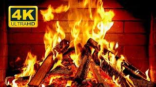  Cozy Fireplace 4K (12 HOURS). Fireplace with Crackling Fire Sounds. Fireplace Burning 4K