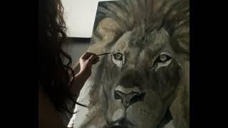 Hyperrealistic Lion Oil Painting By QueenNoble Dr. Elle Ramirez #oilpainting #hyperrealistic #lion