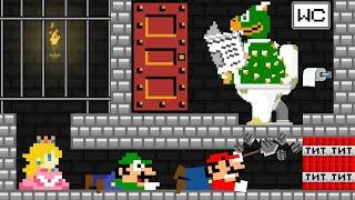 Mario, Luigi and Peach vs Bowser Prison Escape in maze mayhem | Game Animation