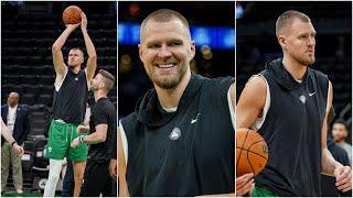 Kristaps Porzingis Has LIGHT Practice | Celtics vs Mavs NBA Finals