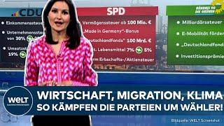 WAHLVERSPRECHEN: Wirtschaft, Migration, Klima - Das sind die Wahlprogramme der Parteien!