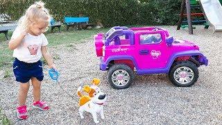 Little Girl Elis Ride On Pink Jeep with The Secret Life Of Pets w/ Thomas Toys Ford Wildtrak