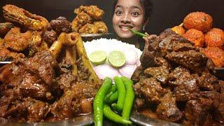 ASMR: MUTTON CURRY,CHICKEN CURRY,MUTTON LIVER CURRY,FISH CURRY,EGG CURRY*EATING VIDEOS*FOOD VIDEOS