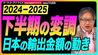 岡崎良介【『下半期の変調』日本の輸出金額の動き】｜日本の輸出金額と鉱工業生産指数の推移 2024年11月23日配信