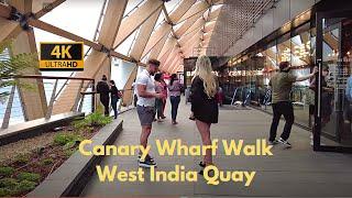 Canary Wharf Walk West India Quay| Crossrail Place| East London| Virtual Tour| 2021| Here We Go