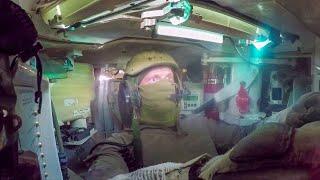 Inside US M1 Abrams Cabin Firing Massive Rounds in Middle of the Night