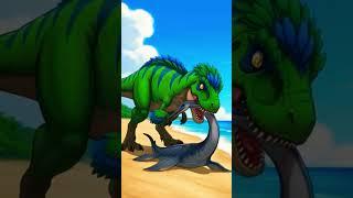 T-Rex eating a Stranded Plesiosaur #cretaceous #trex #dinosaur #sauropterygia #plesiosaur