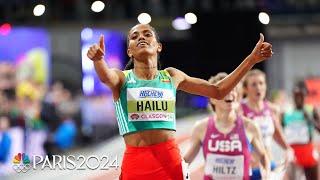 Hailu's MONSTER bell lap delivers gold over American duo in Indoor Worlds women's 1500m | NBC Sports