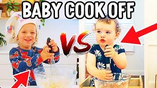 BABY COOK OFF (Cutest Cupcake cooking video) w/ Disco and Charm NORRIS NUTS COOKING