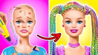 OH NO! Dirty Doll Needs Makeover! Amazing Beauty Hacks for Your Barbie
