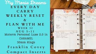 FC Compact Plan With Me Reset | Week 32 | Caramel Moterm Personal Luxe 2.0 | FCC Inserts | EDC #pwm