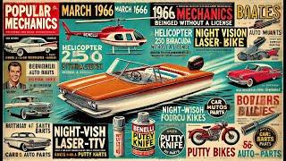 Popular Mechanics March 1966: Boating Special & Retro Tech Ads