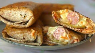 Hot Dog in Lavash in 5 Minutes! The Perfect Snack for the Whole Family.