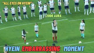 Hyein’s embarrassing moment while kicking a ball (crowds reaction)