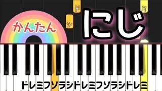 にじ【ピアノ簡単】庭のシャベルが  ドレミ付き楽譜