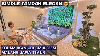 KOLAM IKAN KOI 3M X 3 5M DENGAN SEDIKIT PEMANIS TANAMAN TAMPAK LEBIH ELEGAN | MALANG JAWA TIMUR