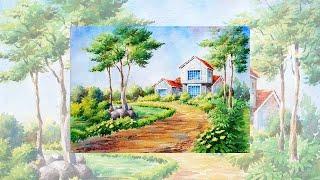 Landscape Paintings #shorts #youtubeshorts #artshorts #watercolorpainting #landscape @ArtEWorld