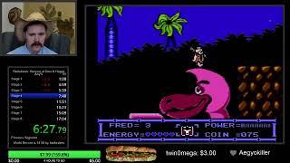 Flintstones: The Rescue of Dino & Hoppy NES speedrun in 16:28 by Arcus