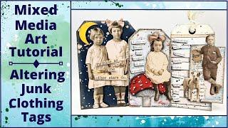 Mixed Media Art Tutorial Altering Junk Clothing Tags