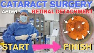 Cataract Surgery after Retinal Detachment | 3 Min Polishing! | Full Video from Start to Finish