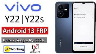VIVO Y22, Y22s FRP Bypass Android 13 Without PC | VIVO Y22, Y22s Google Account Bypass Android 13 |