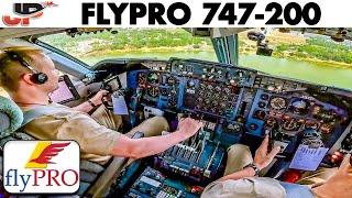 Thrilling Cockpit Boeing 747-200 Classic to N'Djamena Chad