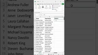 Quickly Create Email Addresses from Names in Excel