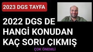 2022 Dgs De Hangi Konudan Kaç Soru Çıkmış?