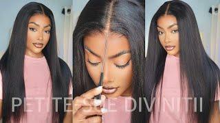 EASY 5X5 HD LACE CLOSURE KINKY STRAIGHT WIG INSTALL ft. Beauty Forever Hair| PETITE-SUE DIVINITII