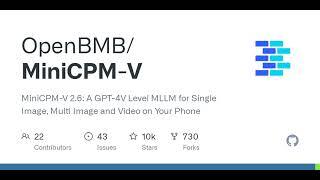 GitHub - OpenBMB/MiniCPM-V: MiniCPM-Llama3-V 2.5: A GPT-4V Level MLLM on Your Phone